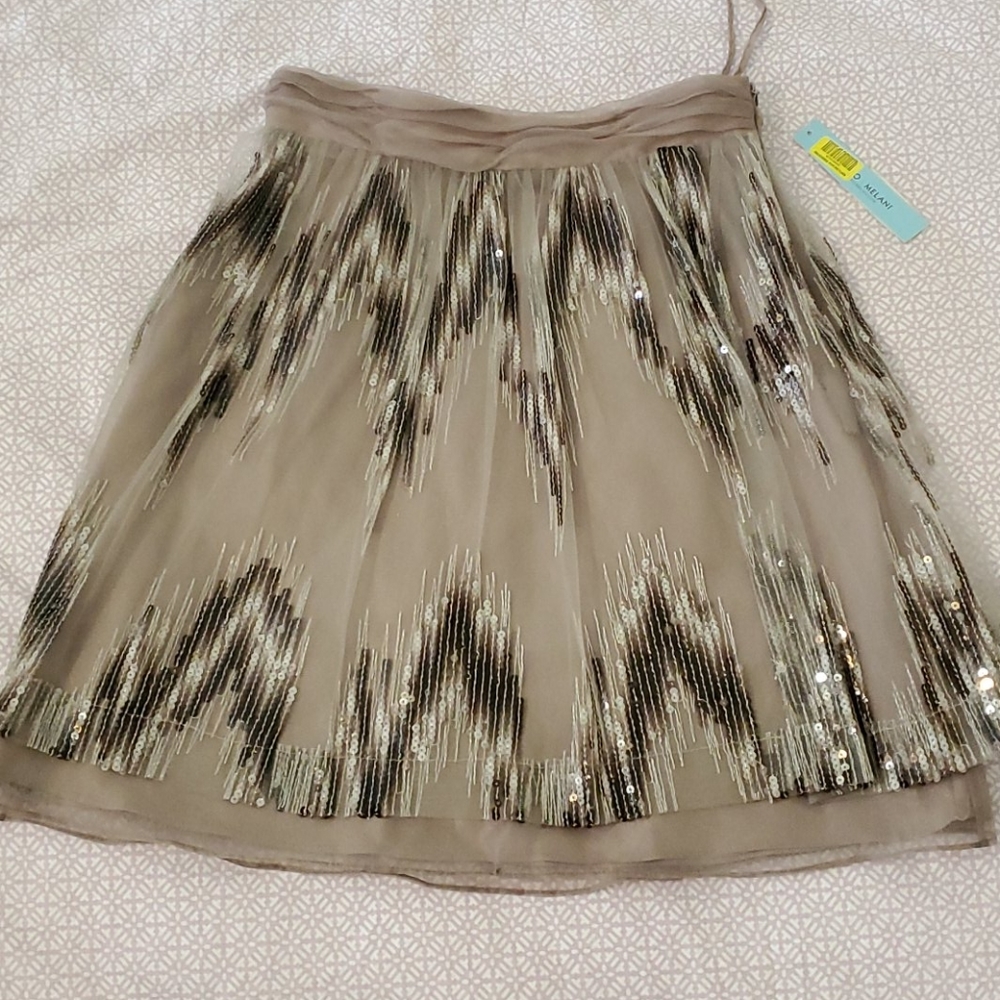 NWT Gorgeous Antonio Melanie Sequined Skirt